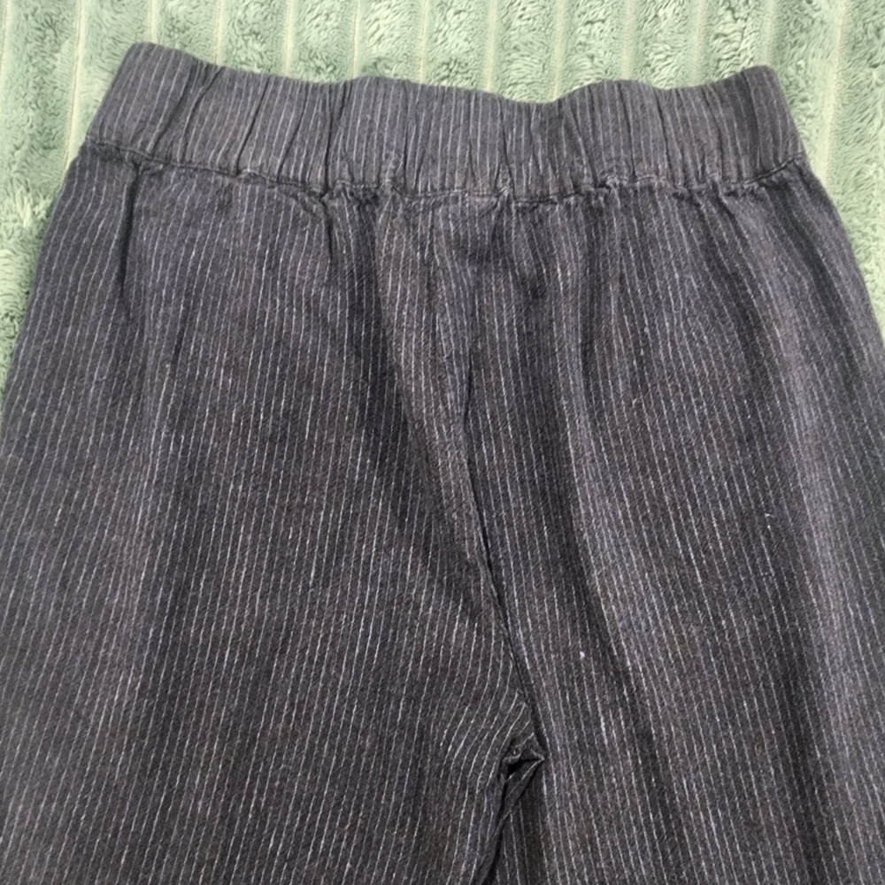Calvin Klein Dark Blue Striped Linen Pants - Picture 4 of 8